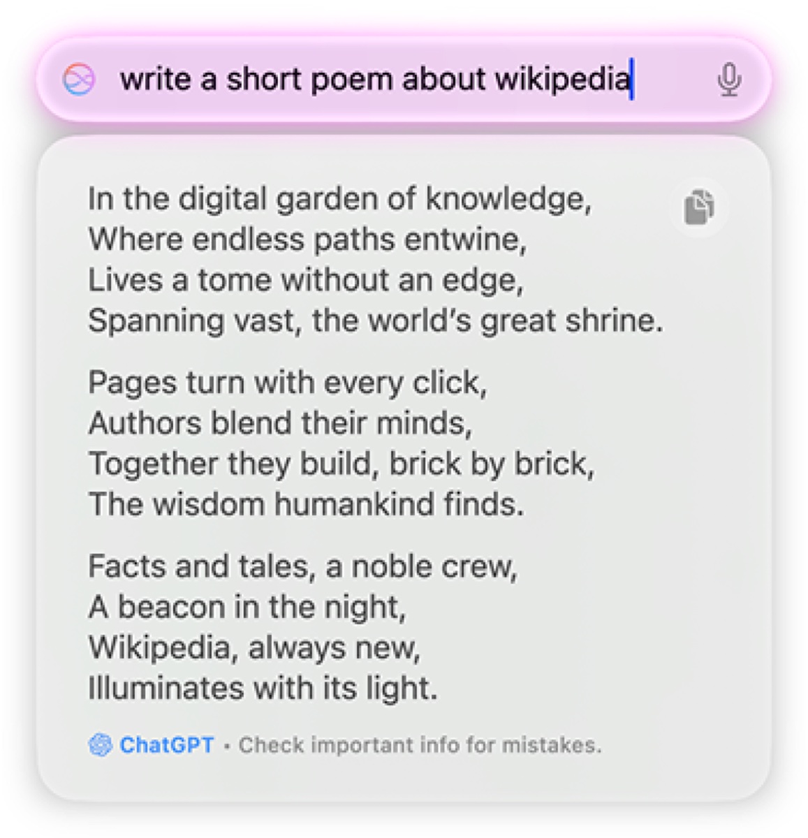 Siri × Apple Intelligence × ChatGPT · glowing border on iPhone with context-aware response